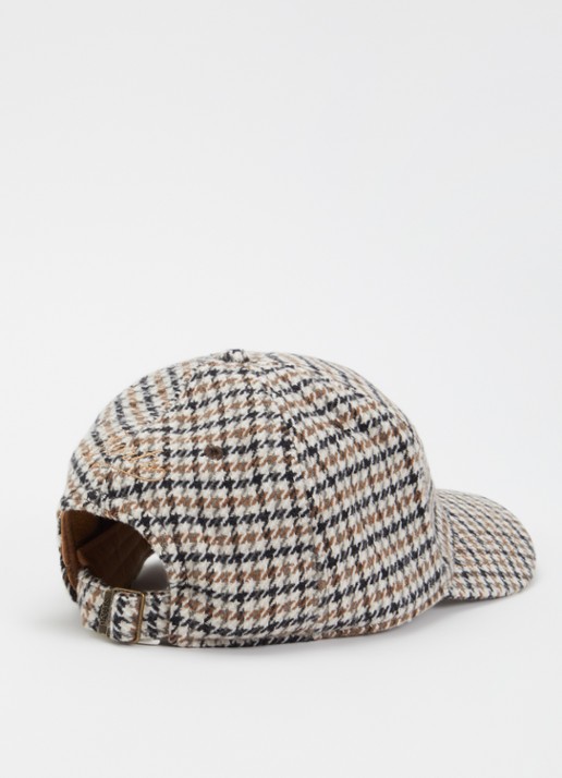 Barts Dames Sheenagh pet met pied-de-poule dessin en logoborduring in de kleur Beige, maat: ONE SIZE