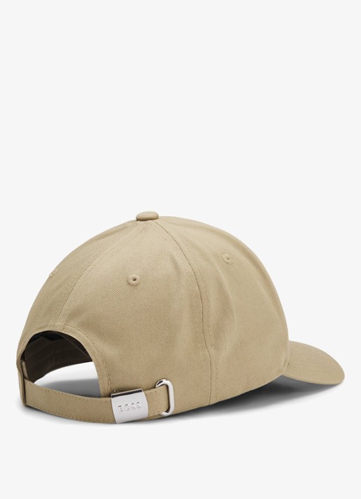 BOSS Heren Pet met logoborduring in de kleur Donkerbeige
