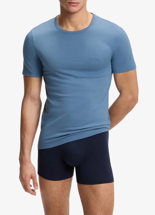 BOSS Heren Set van drie katoenen T-shirts met logostiksel in de kleur Roze