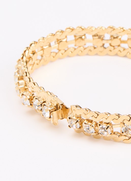 Kroonjuweeltjes Dames Kristal Tennis armband verguld in de kleur Goud, maat: OS