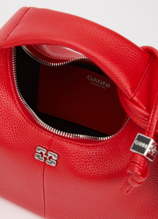 Ganni Dames Hobo Mini handtas met afneembare schouderriem in de kleur Vuurrood, maat: One Size