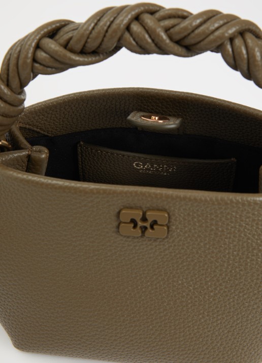 Ganni Dames Bou Mini handtas met afneembare schouderriem in de kleur Mosgroen, maat: ONE SIZE