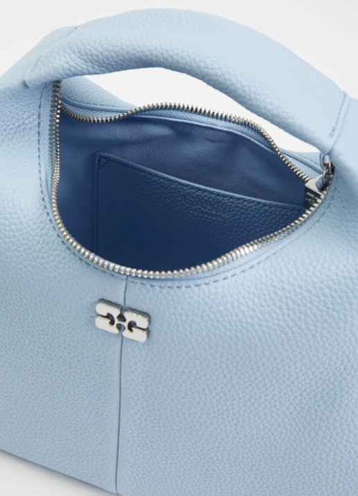 Ganni Dames Hobo Mini handtas met afneembare schouderriem in de kleur Blauw, maat: ONE SIZE