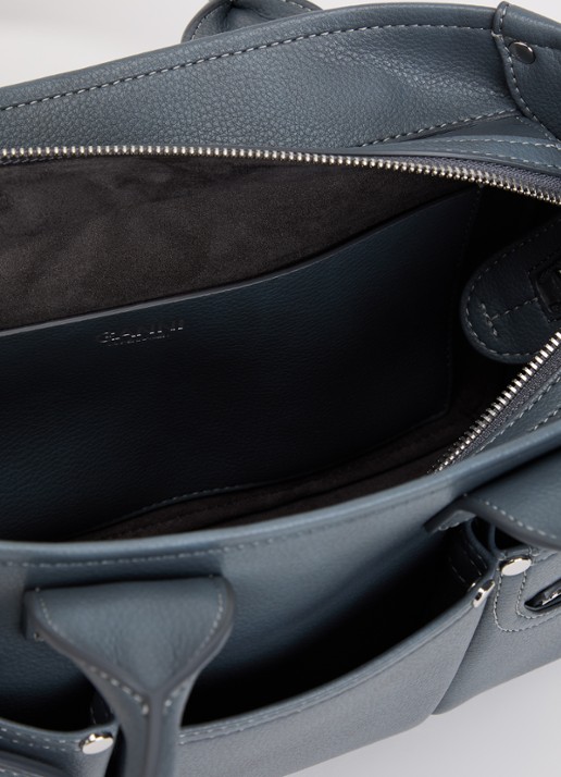 Ganni Dames Posy Small handtas met logo in de kleur Middengrijs, maat: ONE SIZE