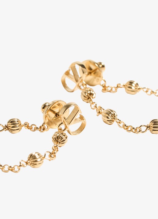 Valentino Garavani Dames Ovalette oorstekers met logo in de kleur Goud