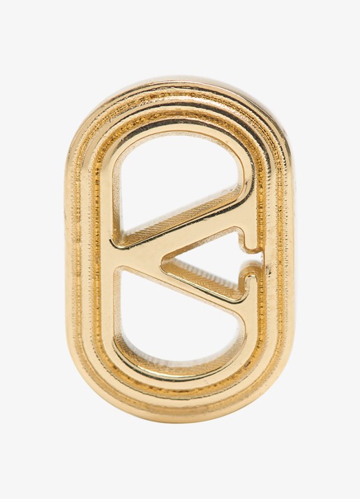 Valentino Garavani Dames Ovalette oorstekers met logo in de kleur Goud