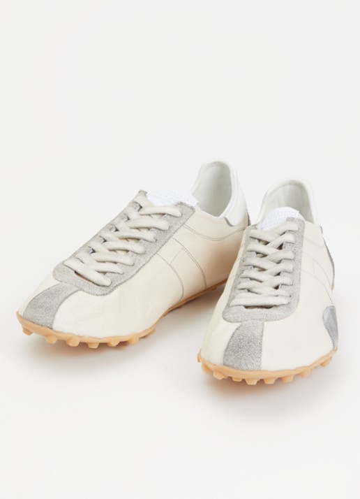 Maison Margiela Heren Sprinters sneaker van geitenleer met details van kalfssuède in de kleur Creme, maat: 43