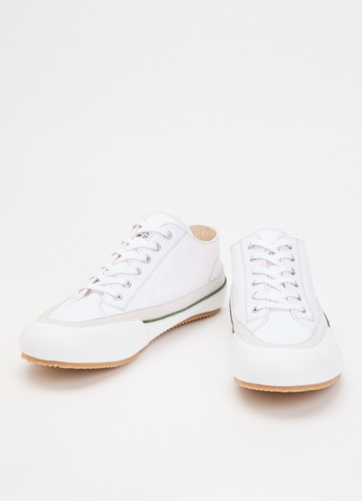Maison Margiela Heren Traveler sneaker van canvas met kalfsleren details in de kleur Gebroken wit, maat: 44