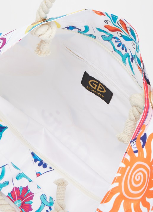 Goldbergh Dames Angela shopper met print in de kleur Wit, maat: ONE SIZE