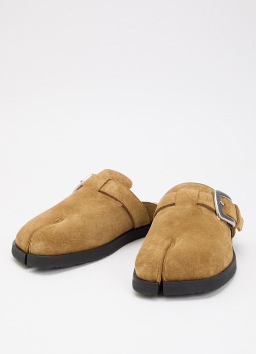 Maison Margiela Dames Tabi muiltje van suède in de kleur Beige, maat: 41