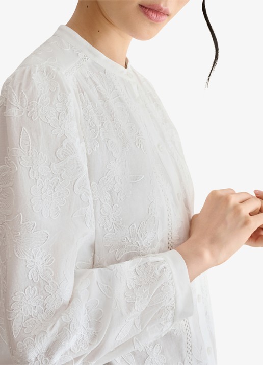 Hobbs Dames Fallon blouse met borduring in de kleur Wit