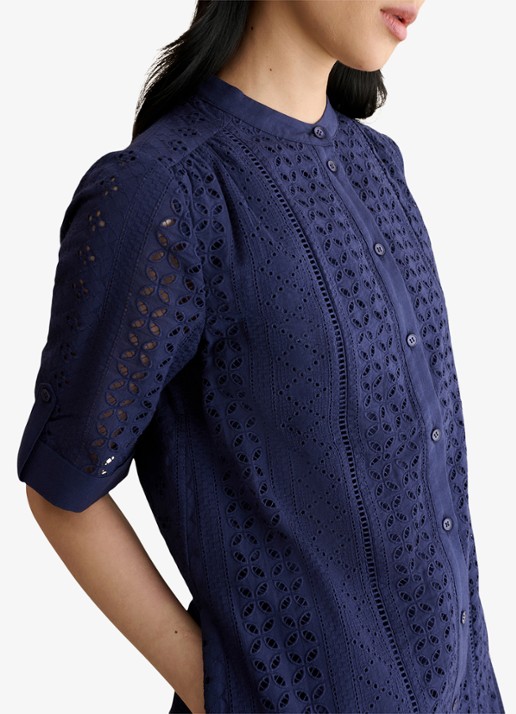 Hobbs Dames Jasmine mini jurk met broderie in de kleur Donkerblauw