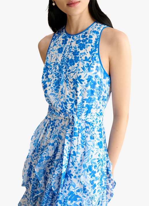 Hobbs Dames Taryn maxi jurk met bloemenprint in de kleur Blauw