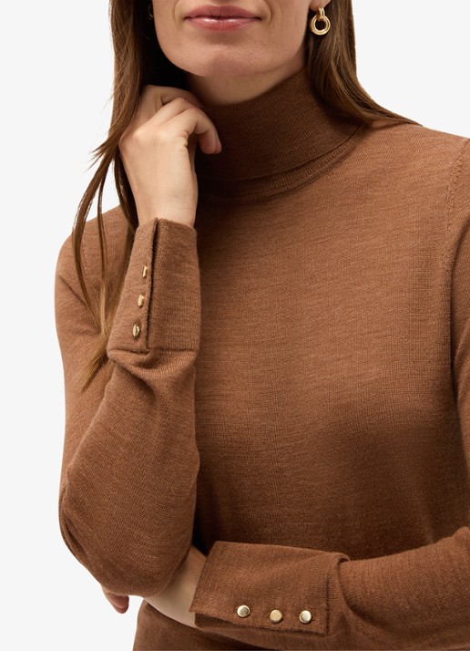 Hobbs Dames Lara fijngebreide trui van merino wol in de kleur Camel