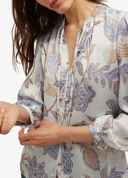 Hobbs Dames Malia blouse met bloemenprint in de kleur Ivoor