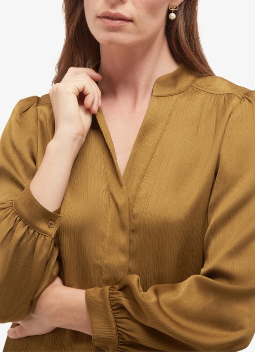 Hobbs Dames Aubrey blouse met V-hals in de kleur Khaki