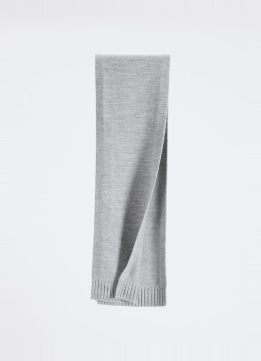Ralph Lauren Meisjes Sjaal van wol met logo in de kleur Grijsmele, maat: S/M=140