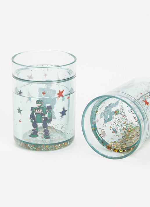 Konges Sløjd Meisjes Glitter kinderbeker set van 2 in de kleur Zeegroen, maat: 1MAAT