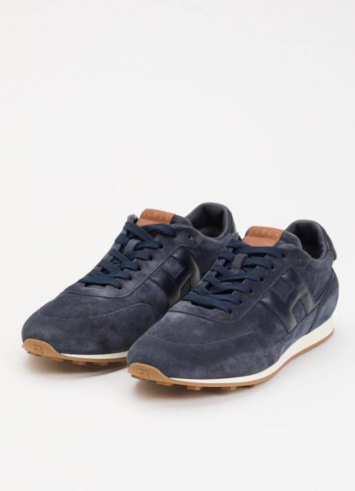 Hogan Heren H699 Athletic sneaker van suède met details van leer in de kleur Donkerblauw, maat: 44
