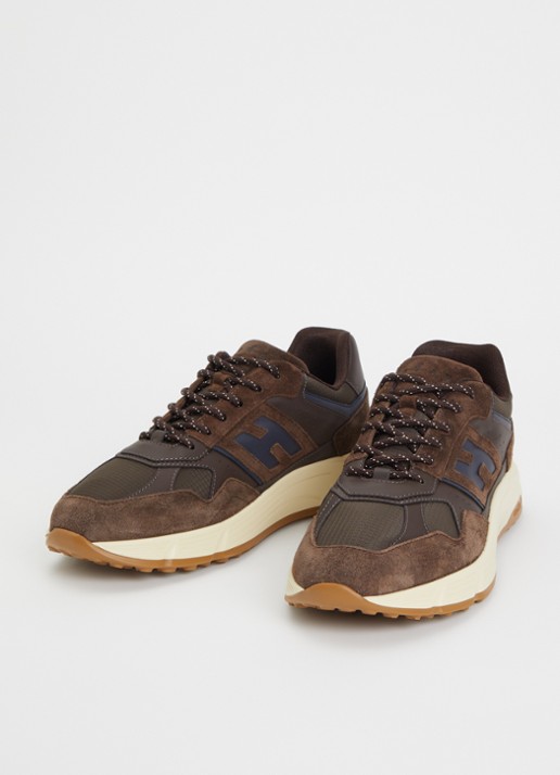 Hogan Heren Hyperlight sneaker met mesh details in de kleur Bruin, maat: 45