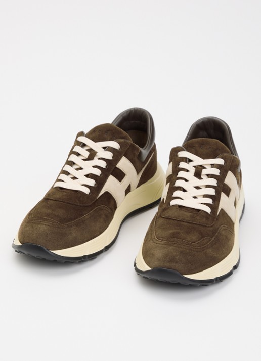 Hogan Heren Hyperlight sneaker van suède in de kleur Bruin, maat: 40