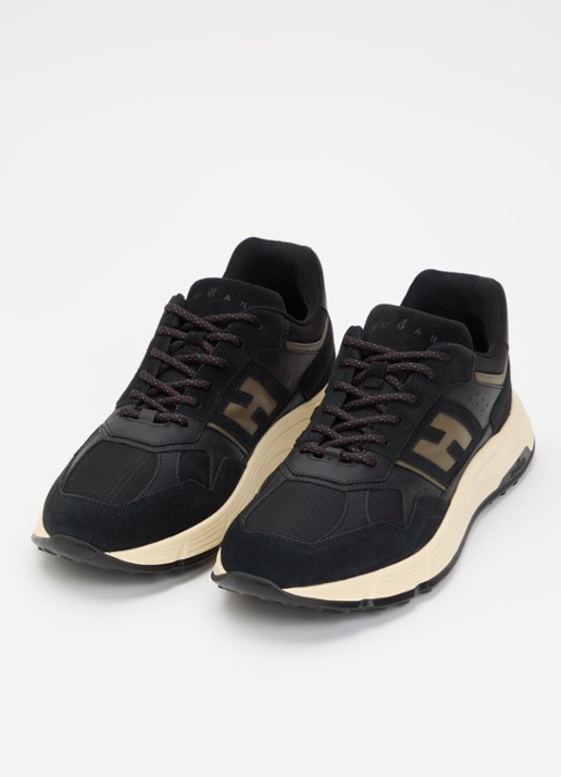 Hogan Heren Hyperlight sneaker met suède details in de kleur Donkerblauw, maat: 46