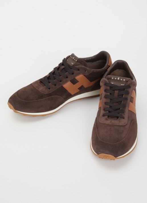 Hogan Heren Athletic sneaker van suède in de kleur Bruin, maat: 41