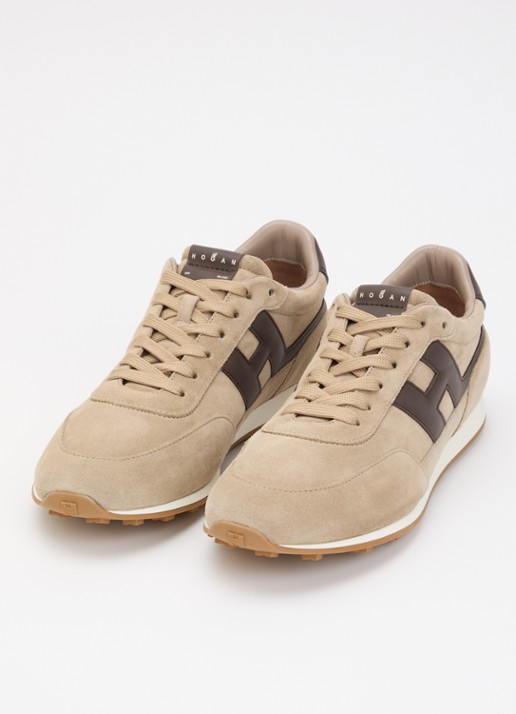 Hogan Heren H699 sneaker van suède in de kleur Zand, maat: 45