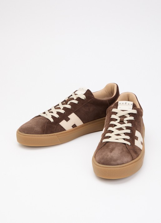 Hogan Heren Crosswind sneaker van suède in de kleur Bruin, maat: 45