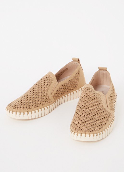 Ilse Jacobsen Heren Tulip slip-on met cut-out detail in de kleur Camel