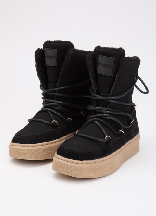 Ilse Jacobsen Dames Warm Winter snowboot van suède in de kleur Zwart