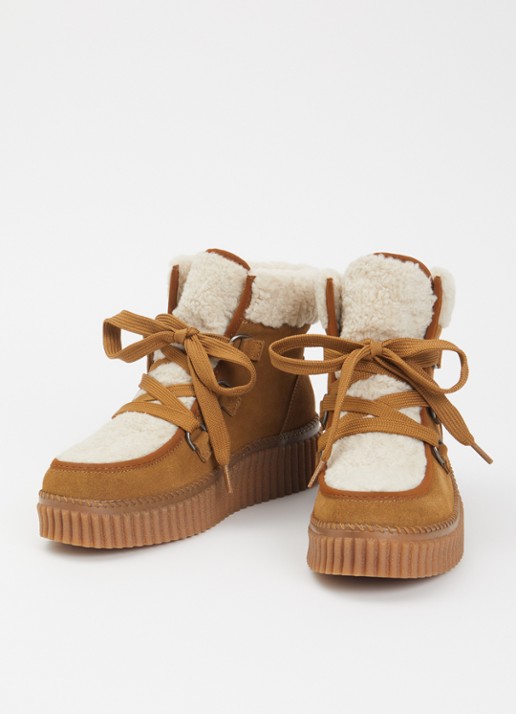 Ilse Jacobsen Dames Calira02 veterboot van suède in de kleur Camel
