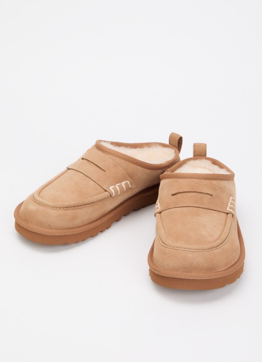 UGG Dames Loafer instapper van lamssuède in de kleur Camel, maat: 40,5