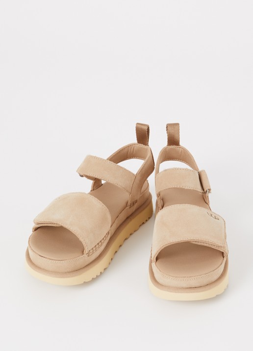 UGG Dames Goldenstar sandaal van suède in de kleur Beige, maat: 38