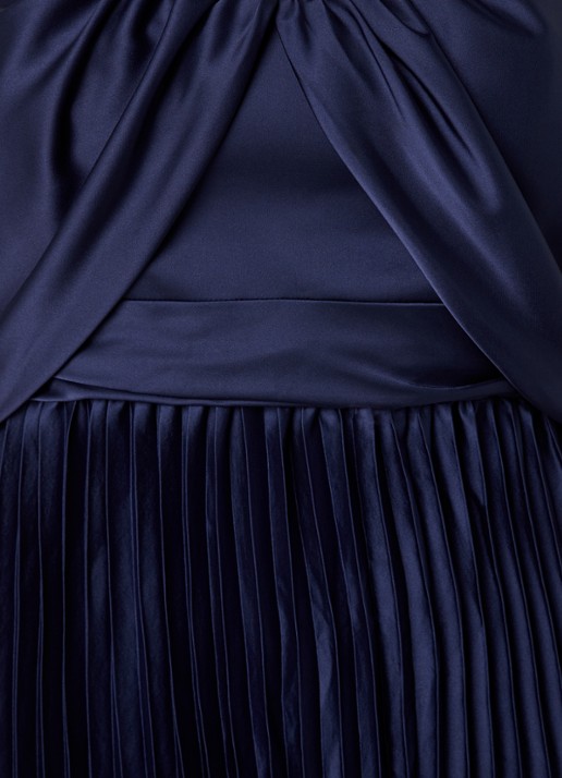 Chi Chi London Dames Calie strapless maxi jurk met plissé in de kleur Donkerblauw