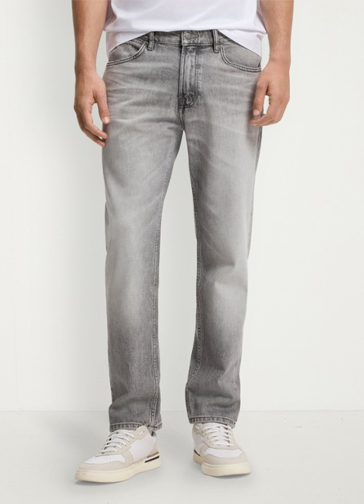 BOSS Heren Regular fit jeans met steekzakken in de kleur Light/Pastel Grey-055 / Grijs