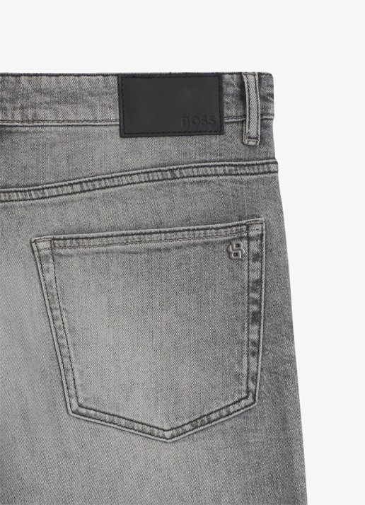 BOSS Heren Regular fit jeans met steekzakken in de kleur Grijs