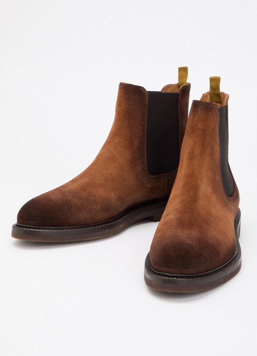 Giorgio Heren Chelsea boot van suède in de kleur Cognac, maat: 42