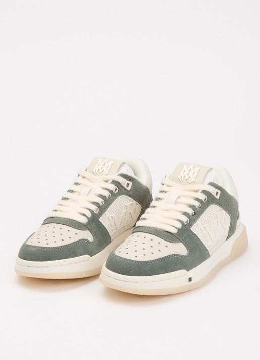 AMIRI Dames Glitter Classic sneaker met suède details in de kleur Olijfgroen, maat: 38