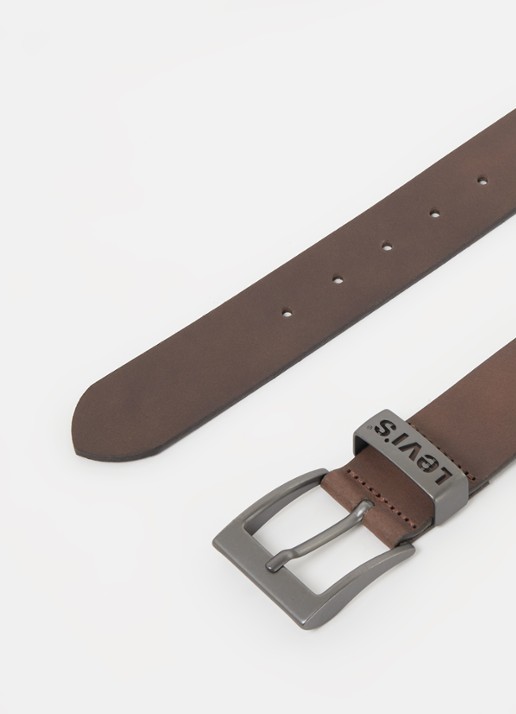 Levi's Heren Ashland riem van leer in de kleur Donkerbruin