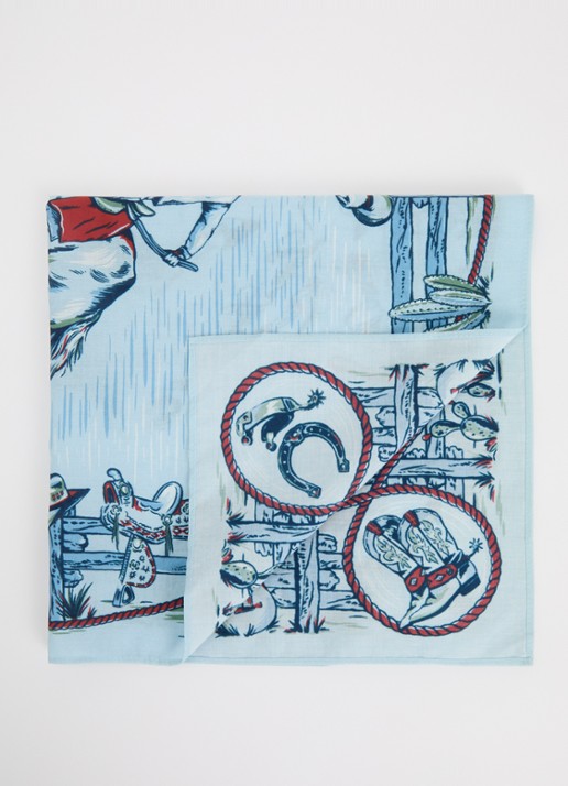 Levi's Heren Bandana met print 50 x 50 cm in de kleur Lichtblauw