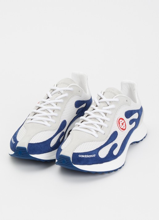 Casablanca Heren Stade sneaker met suède details in de kleur Donkerblauw, maat: 43