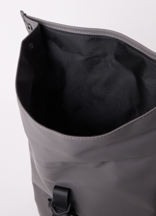 Rains Heren Rolltop rugzak met waterafstotende coating en 15 inch laptopvak in de kleur Grijs, maat: 56X31X5