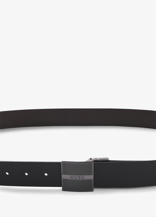HUGO Heren Riem met logo in de kleur Diepzwart