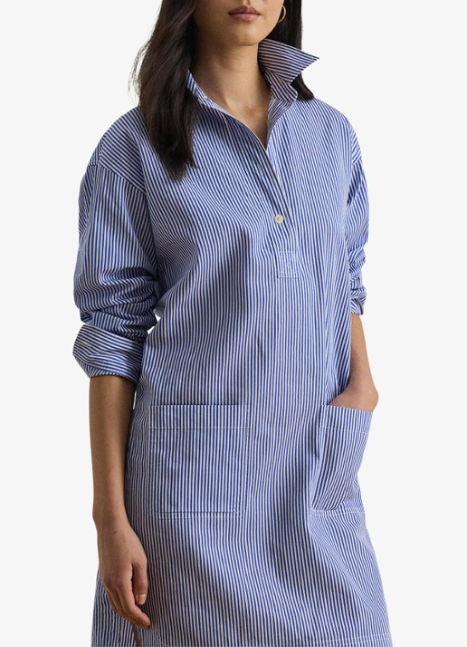 Ralph Lauren Dames Mini tuniekjurk met streepprint in de kleur Blue White 2WDC / Blauw