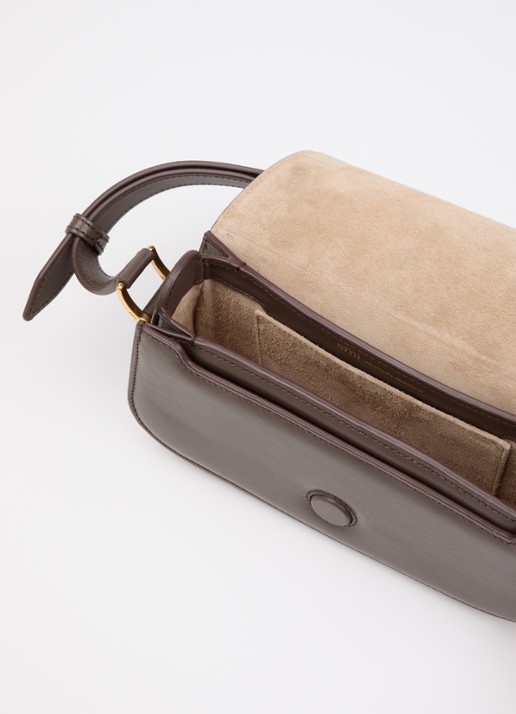 AMI Paris Dames Crossbodytas van leer met verstelbare schouderriem in de kleur Hazelnootbruin, maat: ONE SIZE