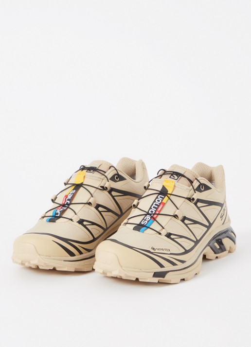 Salomon Dames XT-6 Gore-Tex sneaker met mesh details in de kleur Donkerbeige, maat: 40