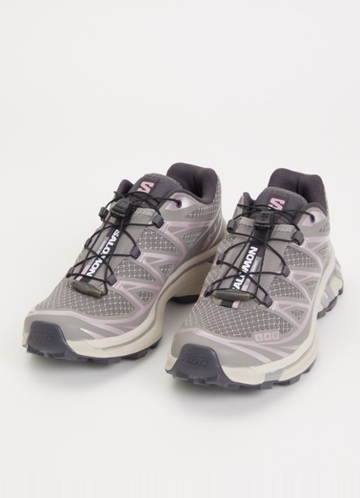 Salomon Dames XT-6 Steel Streets sneaker met mesh en metallic details in de kleur Middengrijs, maat: 40