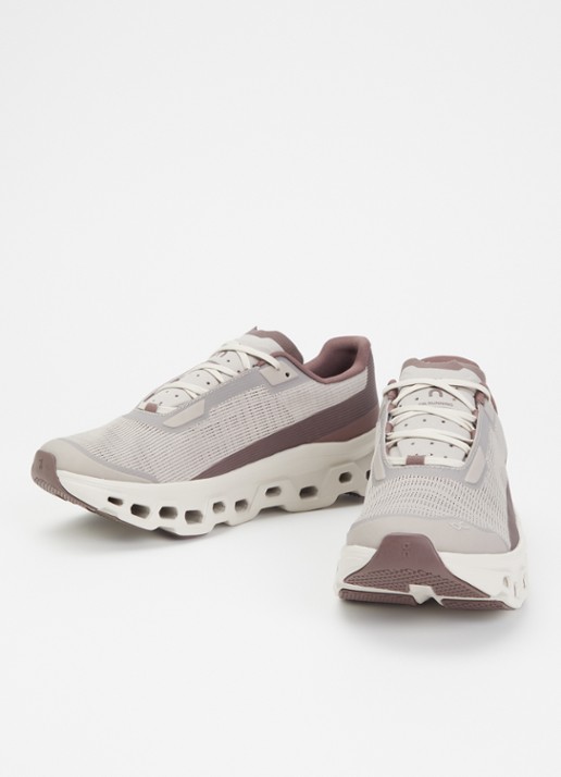 On Dames Cloudmonster Void sneaker van mesh met gebreid bovenwerk in de kleur Taupe, maat: 40