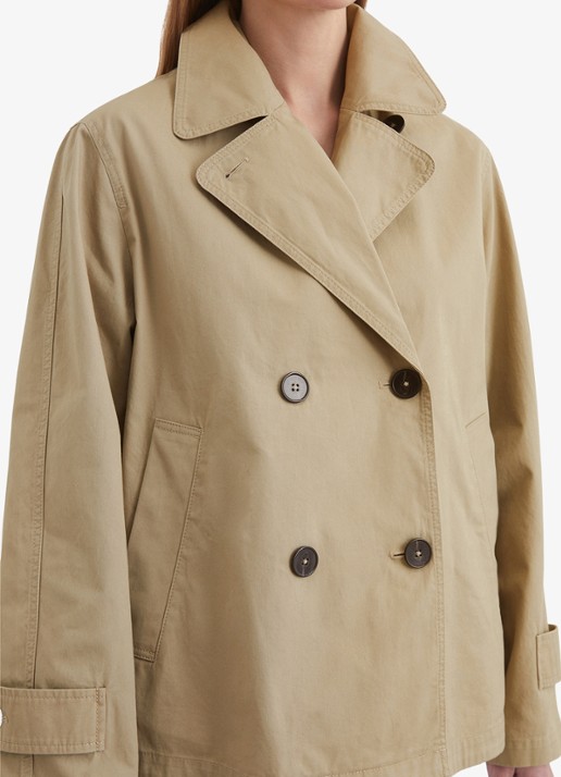 Marc O'Polo Dames Double-breasted trenchcoat met steekzakken in de kleur Zand